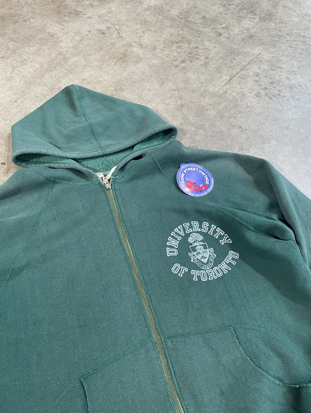 Vintage 70s Tiger Brand Zip Up University of Toronto L 21x26